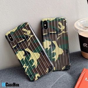 BAPE Green Camo Luggage Suitcase Soft iPhone Case